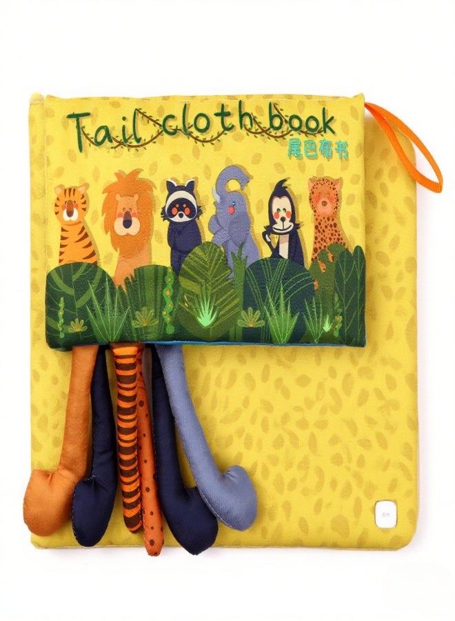 TUMAMA Baby Tail Cloth Book Soft Books Learning Animals Touch& Feel Sensory Book Educational Activity Toys Gifts for Infants Toddlers Boys Girls - Image 1