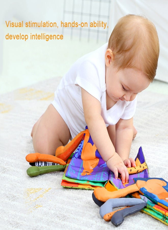 TUMAMA Baby Tail Cloth Book Soft Books Learning Animals Touch& Feel Sensory Book Educational Activity Toys Gifts for Infants Toddlers Boys Girls - Image 2