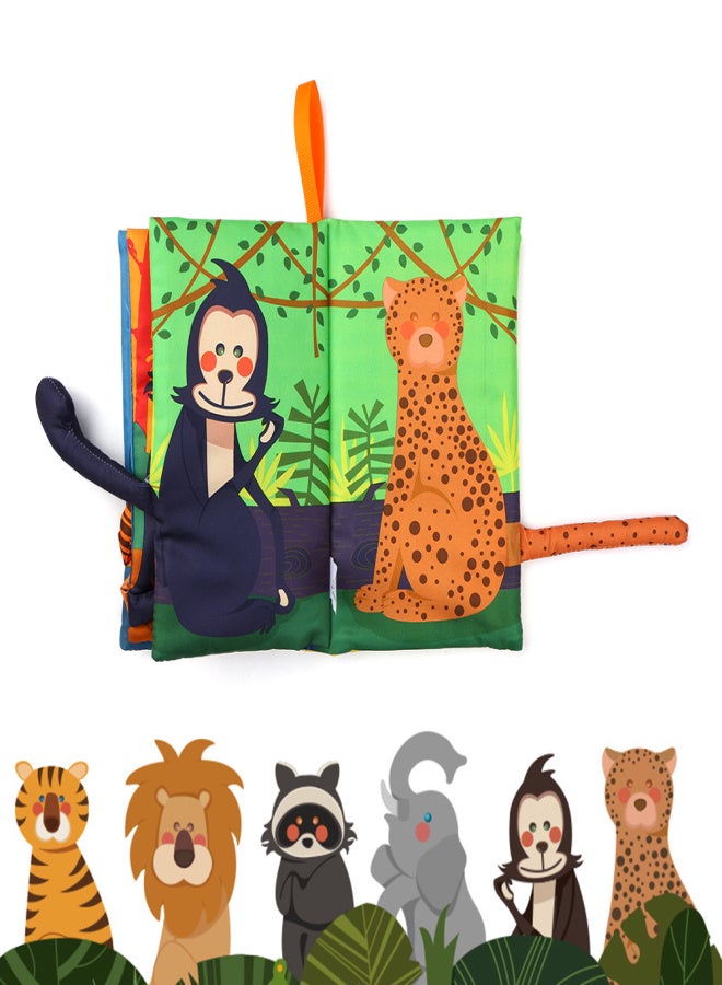 TUMAMA Baby Tail Cloth Book Soft Books Learning Animals Touch& Feel Sensory Book Educational Activity Toys Gifts for Infants Toddlers Boys Girls - Image 3