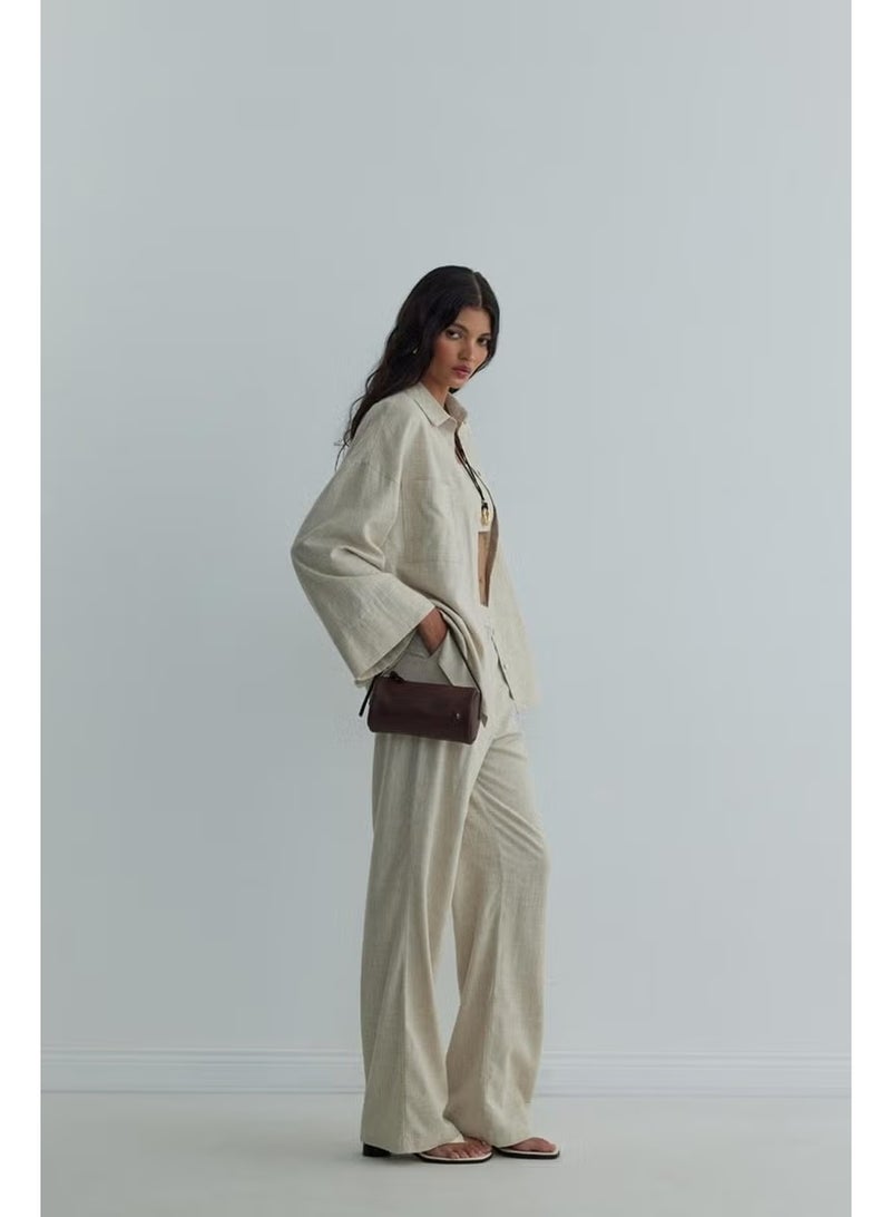 Suud Collection Natural Milos Linen Kimono Shirt - Image 3