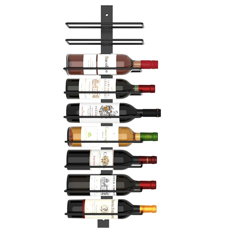 CAHOME Wall Mounted Wine Rack 9 Bottle Wall Mounted Wine Rack Adjustable and Separable Metal Hanging Wine Bottle Holder Freely Wall Wine Rack for Kitchen Pantry Bar Wine 1