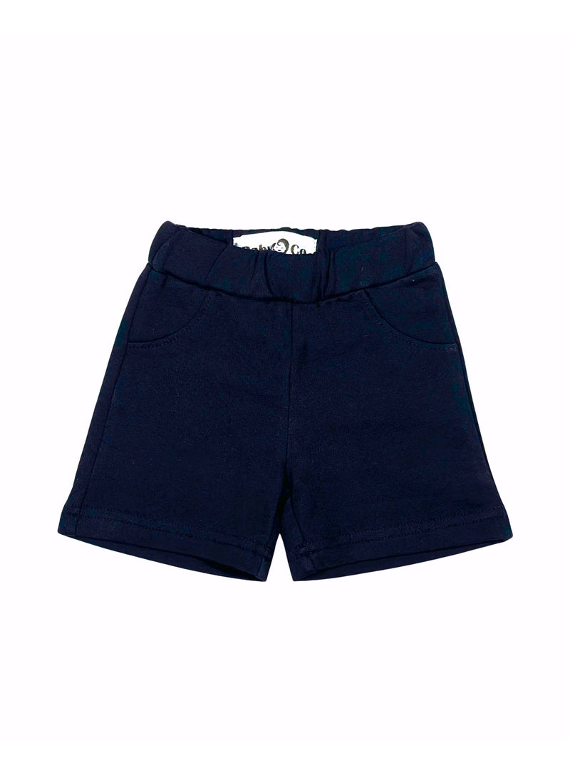 Baby Co. Navy Blue Cotton Kids Shorts - Image 1