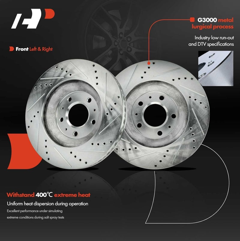 A-Premium Front Drilled and Slotted Brake Kit - Image 5