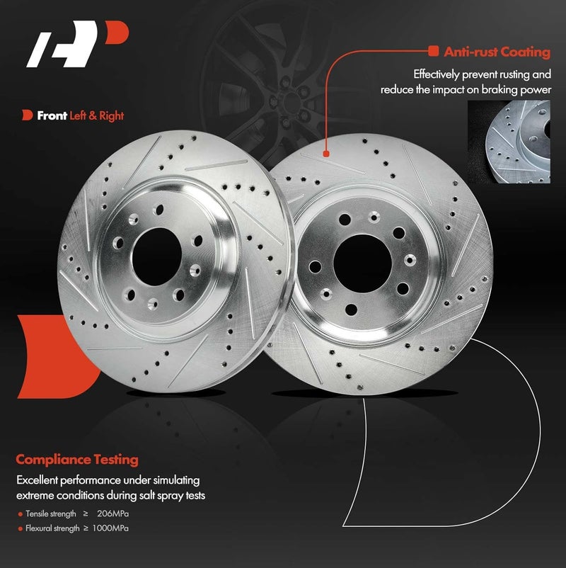 A-Premium Front Drilled and Slotted Brake Kit - Image 4
