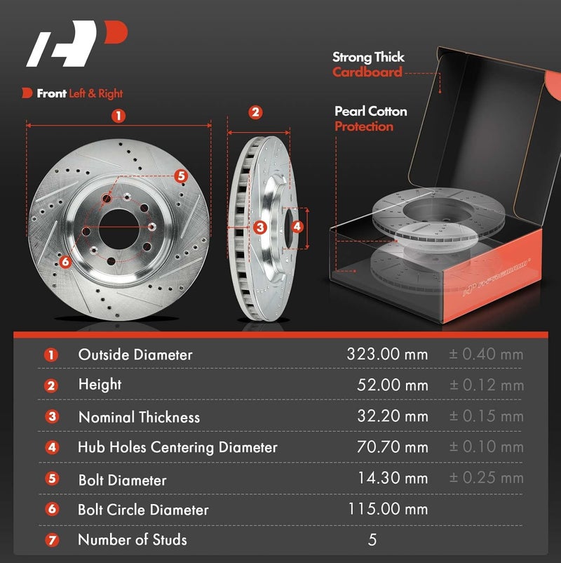 A-Premium Front Drilled and Slotted Brake Kit - Image 2