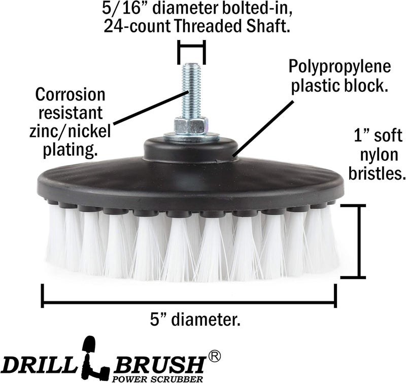 Drillbrush Power Scrubber with Soft White Bristles - Image 5