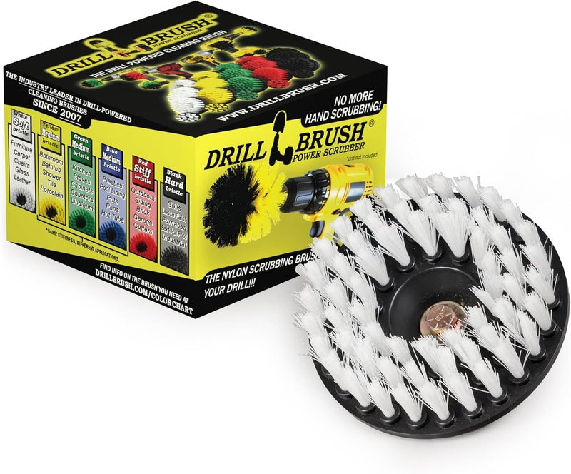 Drillbrush Power Scrubber with Soft White Bristles - Image 1