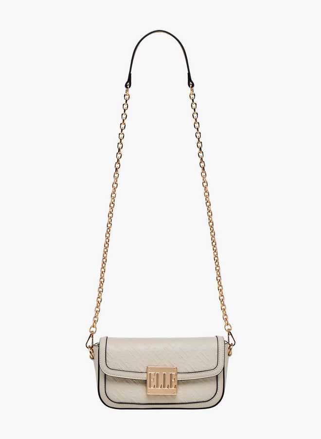 ايل حقيبة كتف بنقش المونوغرام مع حزام سلسلة قابل للفصل - Image 3