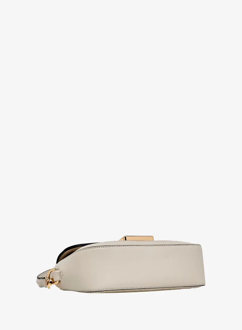 ELLE IVORY Monogram Embossed Shoulder Bag with Detachable Chain Strap for Women | Best Price UAE
