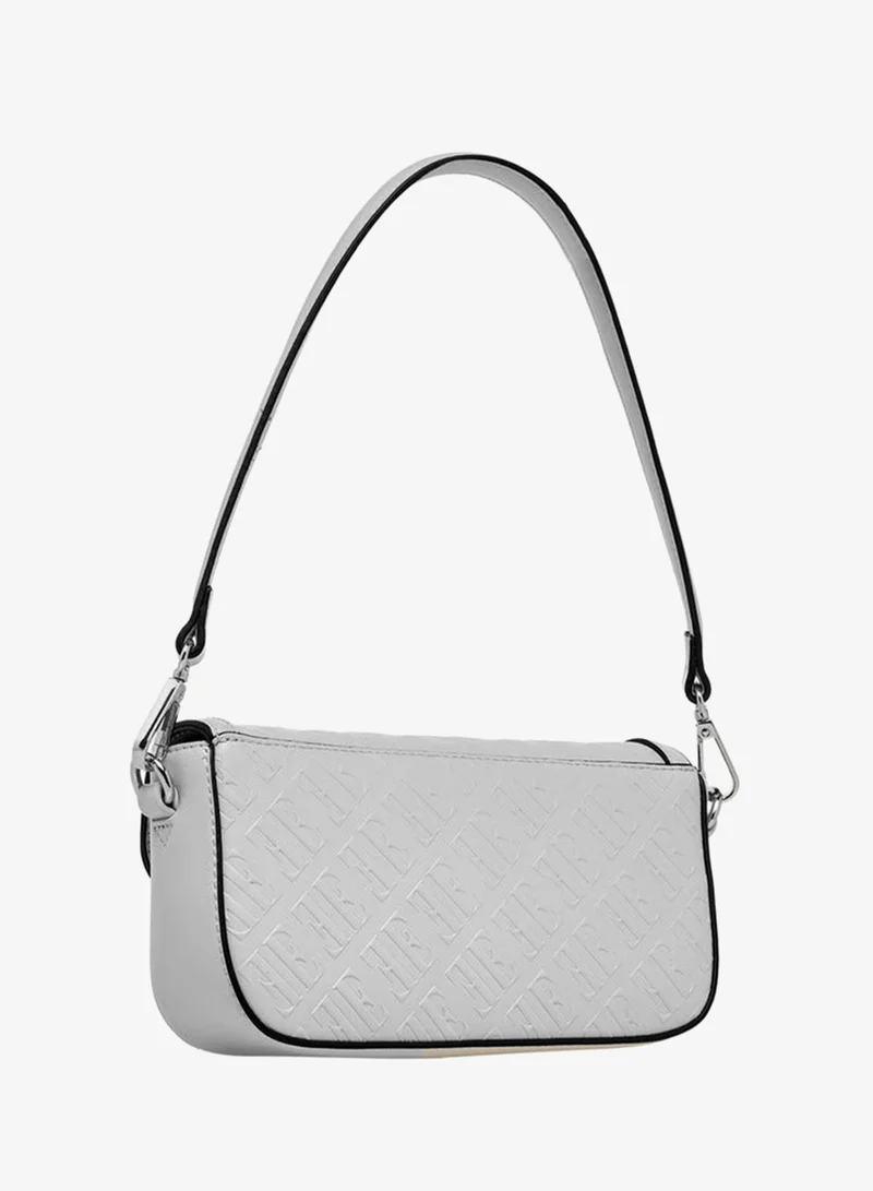 ELLE IVORY Monogram Embossed Shoulder Bag with Detachable Chain Strap for Women | Best Price UAE