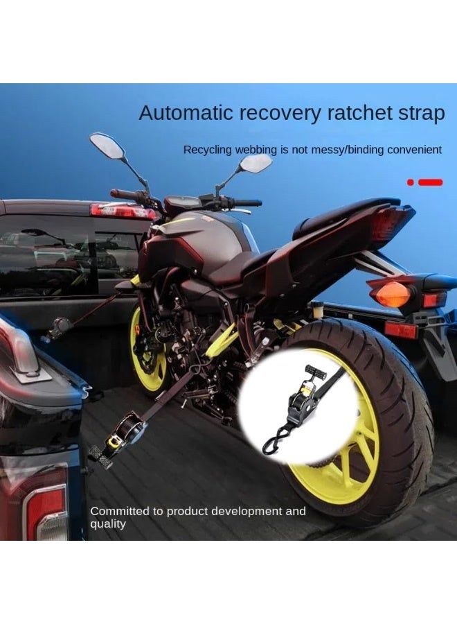 والالا مجموعة من 2 حزام ربط قابل للسحب، قوة كسر 680 كجم، أحزمة ربط قابلة للسحب شديدة التحمل، خطافات S مع مشبك أمان، مع حقيبة تخزين، للدراجات النارية والقوارب والكاياك والبضائع - Image 4