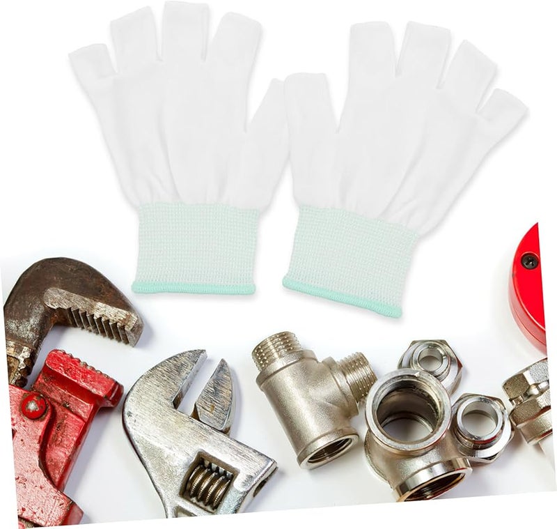 Cut Resistant Work Gloves 10 Pairs Half Finger Breathable Anti Collision For Gardening Mechanical - Image 4