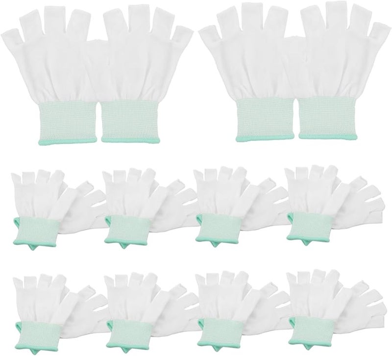 Cut Resistant Work Gloves 10 Pairs Half Finger Breathable Anti Collision For Gardening Mechanical - Image 1