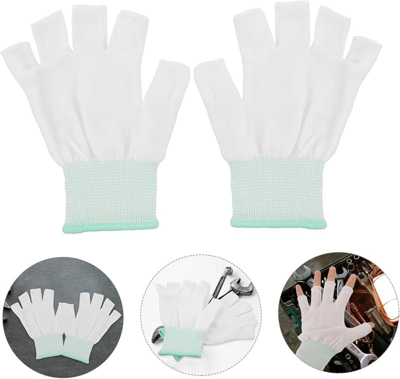 Cut Resistant Work Gloves 10 Pairs Half Finger Breathable Anti Collision For Gardening Mechanical - Image 5