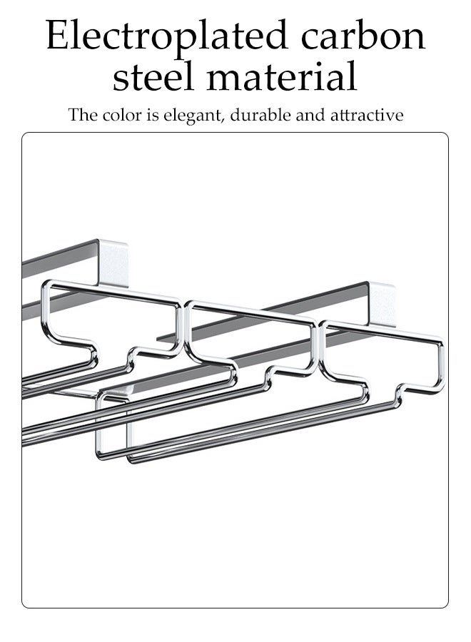 DUNISO حامل أكواب معلق معدني مثبت على الحائط لحامل أكواب النبيذ من الفولاذ المقاوم للصدأ تحت الخزانة حامل أكواب زجاجي معلق حامل أكواب الكروم لحامل الكؤوس في البار والمطبخ - Image 5