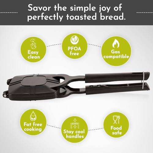 Magnus Optima Non Stick Grill Crispy Toaster for Gas Stoves - Quick Heat-Up, Uniform Cooking, PFOA-Free Non-Stick, Easy Release, Ergonomic Bakelite Handle, No Cut Design - Image 5