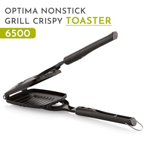 Magnus Optima Non Stick Grill Crispy Toaster for Gas Stoves - Quick Heat-Up, Uniform Cooking, PFOA-Free Non-Stick, Easy Release, Ergonomic Bakelite Handle, No Cut Design - Image 2