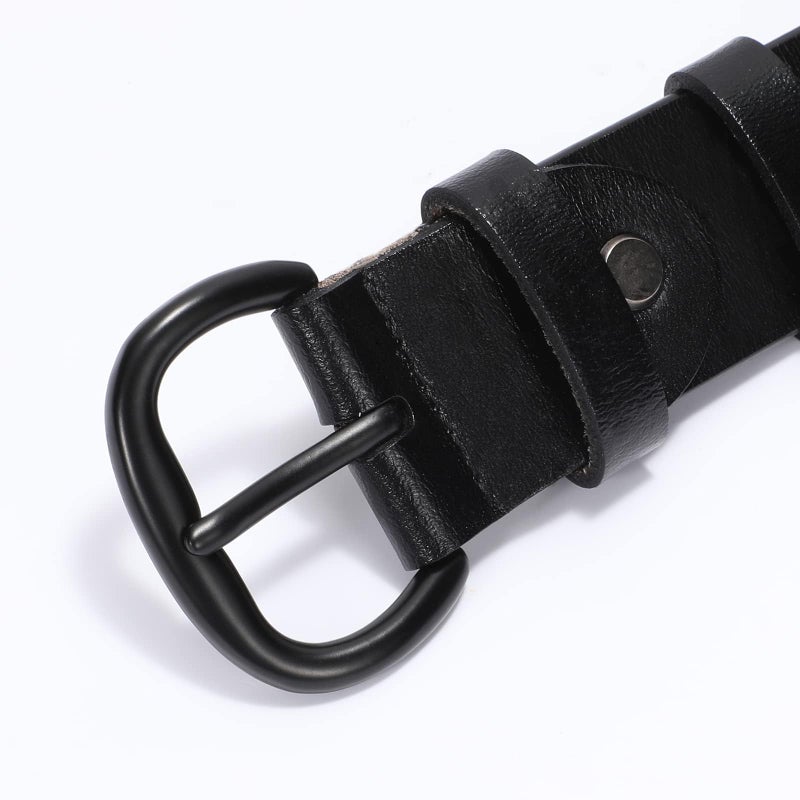 WHIPPY Women Leather Belt for Jeans Pants Dresses Ladies Waist Belt with Black Buckle M - Image 2