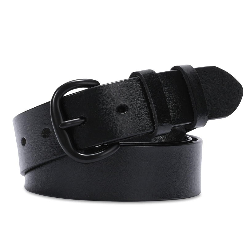 WHIPPY Women Leather Belt for Jeans Pants Dresses Ladies Waist Belt with Black Buckle M - Image 1