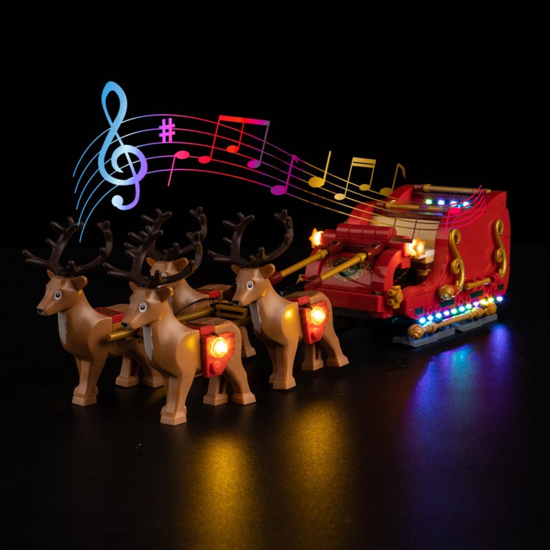 BrickSoul LED Light Up Kit Compatible with Lego Christmas Santas Sleigh 40499 Building Set for Adults Upgraded Sound Version with Music Playback Lighting Accessories Not 40499 Building - Image 3