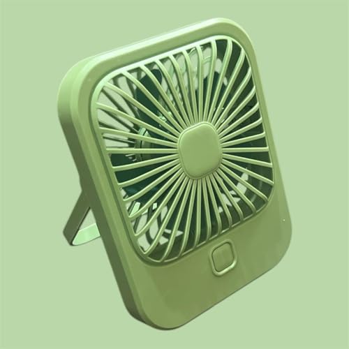 MIRADH Small Desk Fan, 2000mAh Rechargeable Fan Battery Powered, 180°Foldable Portable Fan, 3 Speeds Adjustable USB Fan Silent Powerful for Home Office Travel Outdoor (GREEN) - Image 1