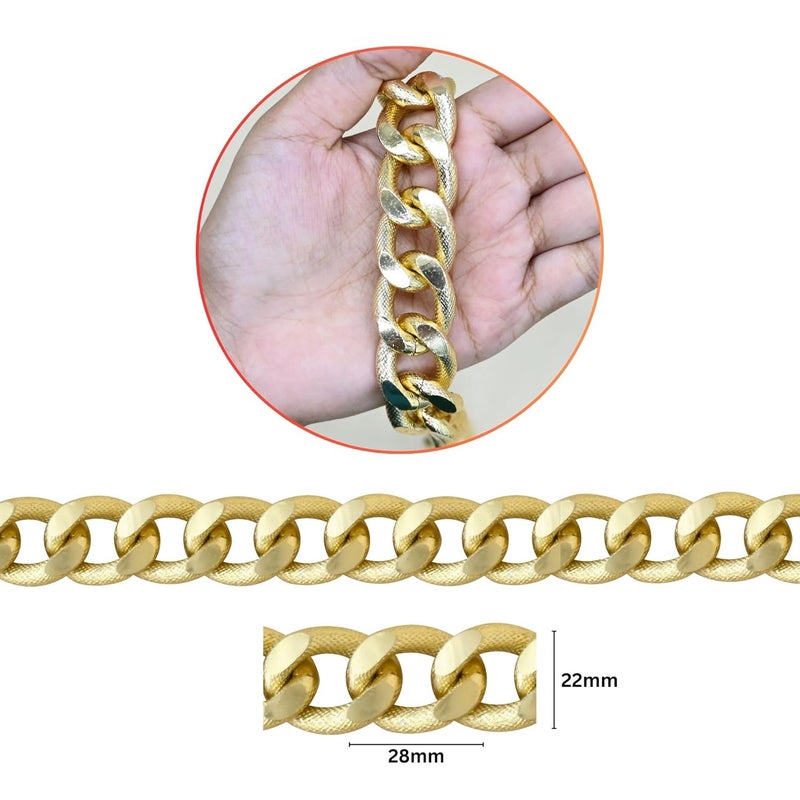 Satra Traders Aluminium Chain Twisted Links Spool Jewelry Making Chains Craft Chain for Necklace Bracelet Earring Size H22mm W28mm Qty 1mtr JT13378 - Image 2