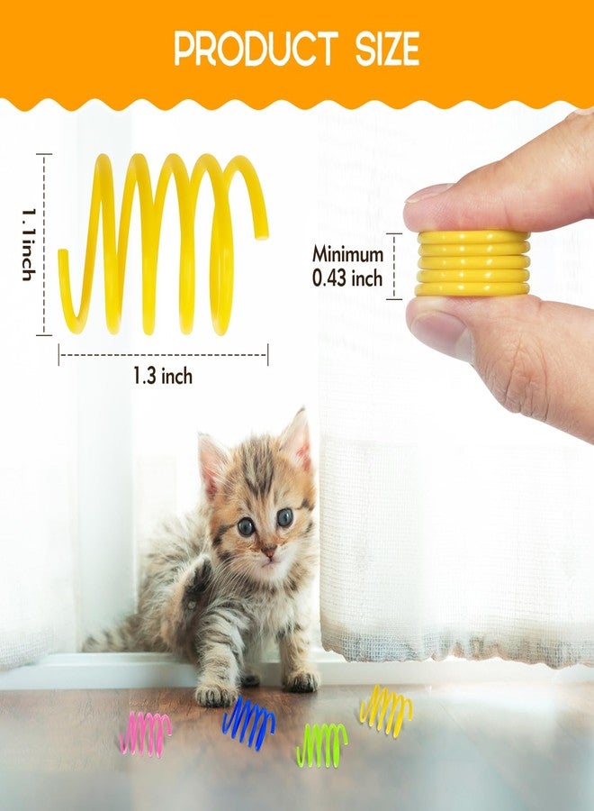 Kerros Cat Spring Toy 60 Pack, Plastic Springs Cat Toy Springs for Indoor Cats Kitten Toys for Swatting, Biting, Hunting, Tnteractive (4 Colors) - Image 2