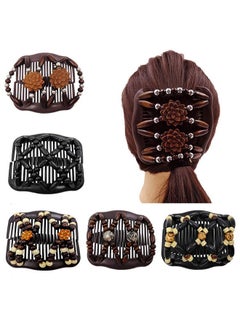 5 Pcs Magic Combs Wood Beaded Stretch Double Side Combs Clips Bun Maker Hair Accessories For Wowen Girls - pzsku/Z0E2FC12B5A99D9BF9655Z/45/_/1707981216/80548f5b-d3b5-440f-9fd2-d541305c0cc4