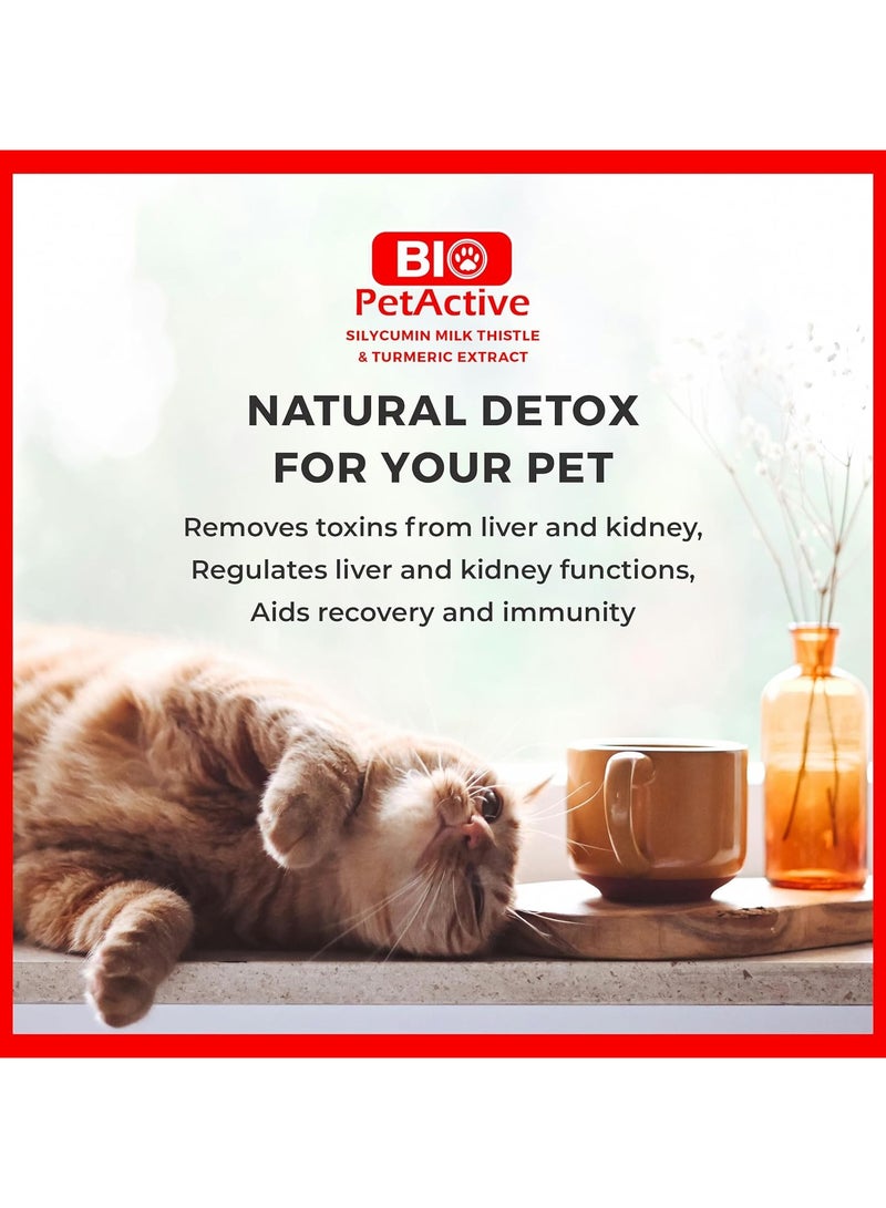 Bio PetActive Liver and Kidney Health Milk Thistle Supplement for Cats and Dogs Removes Toxins Support Liver Regeneration and Boost Immune System with Silycumin Turmeric 100 Tabs Small Breeds - Image 5