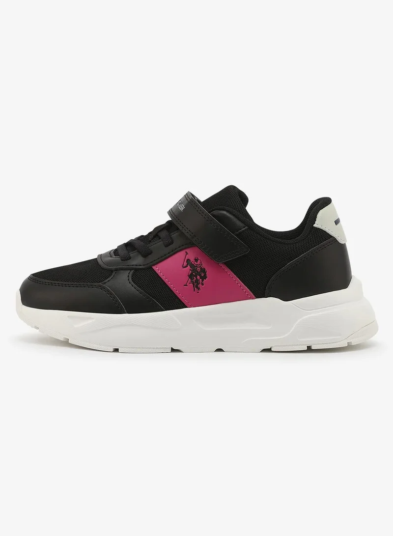 يو اس بولو اسن U.S. Polo Assn. Lorena Girl's Comfortable Stylish Casual Everyday Low Top Sneaker - Black