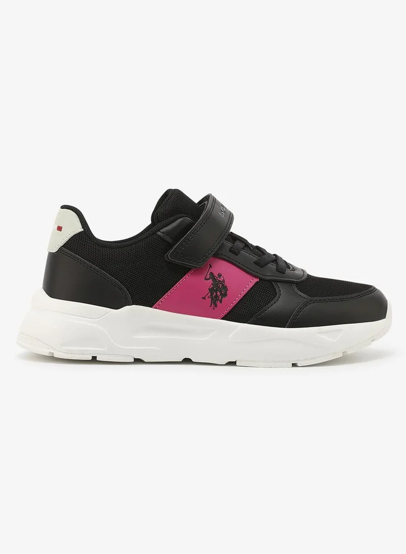 يو اس بولو اسن U.S. Polo Assn. Lorena Girl's Comfortable Stylish Casual Everyday Low Top Sneaker - Black