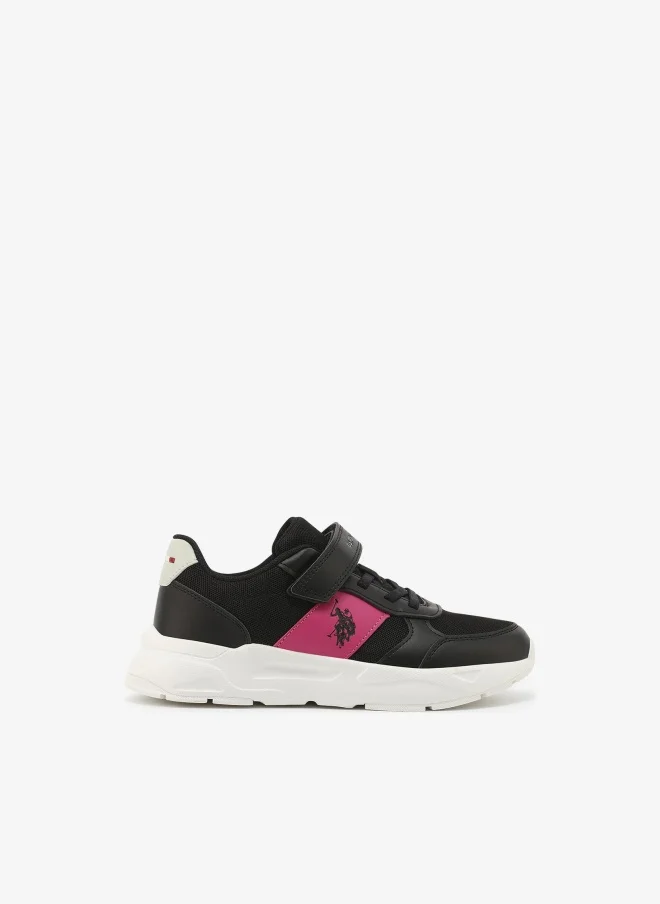 U.S. Polo Assn. U.S. Polo Assn. Lorena Girl's Comfortable Stylish Casual Everyday Low Top Sneaker - Black