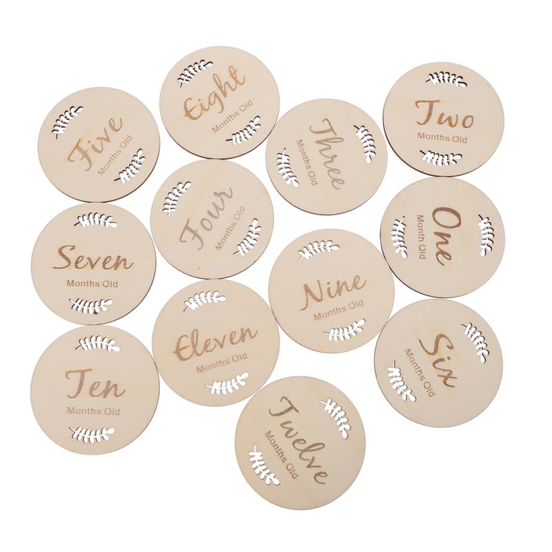 12Pcs Newborn Monthly Milestone Photo Cards For Full Moon Celebrations - Image 2