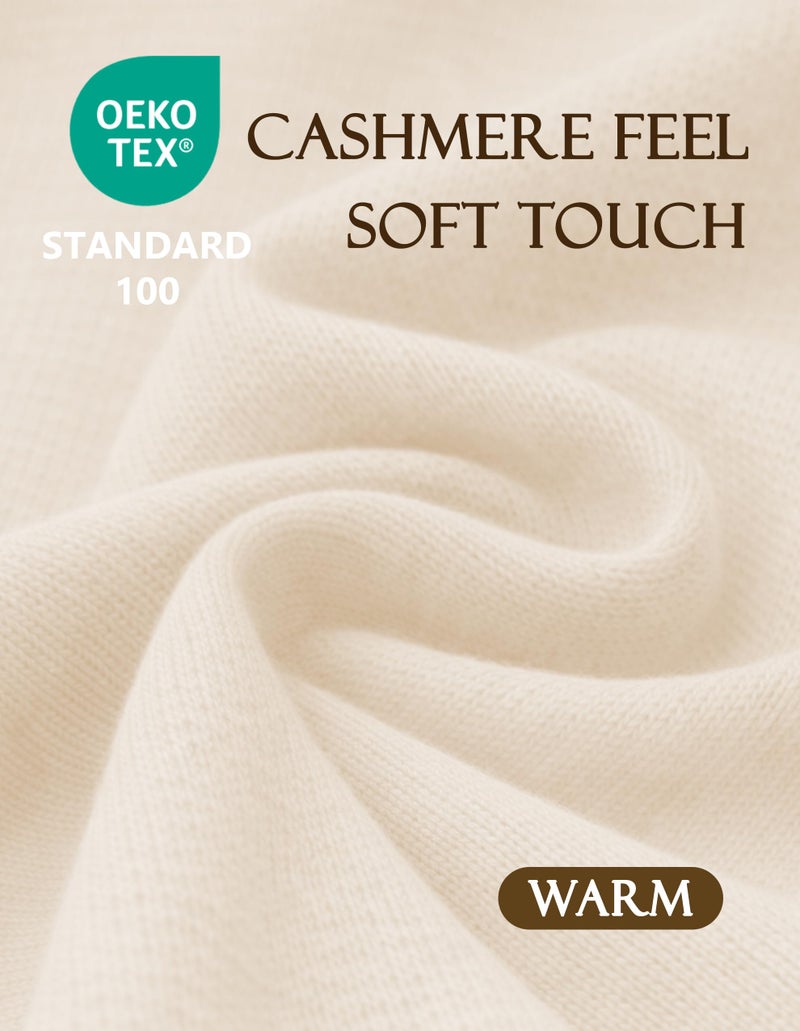 PULI Women's Elegant Shawl Wraps Soft Open Front Poncho Sweater for Spring Fall Winter beige - Image 4