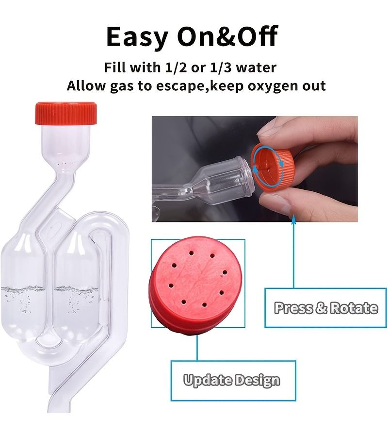S Shaped Plastic Fermentation Air Locks 3pcs Durable Double Bubble Storage - Image 5
