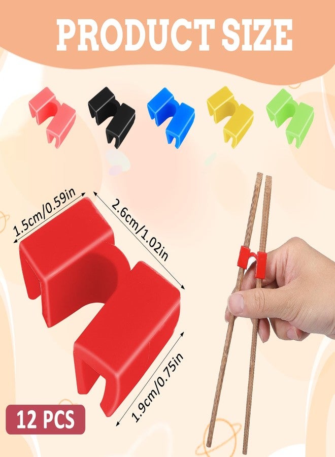 Wanmu 12 Pcs Reusable Chopsticks Helpers, Training Chopstick Hinges Connector Practice Chinese Chopstick Helper Plastic Training Chopsticks Trainer for Adults, Beginner, Trainers - Image 2