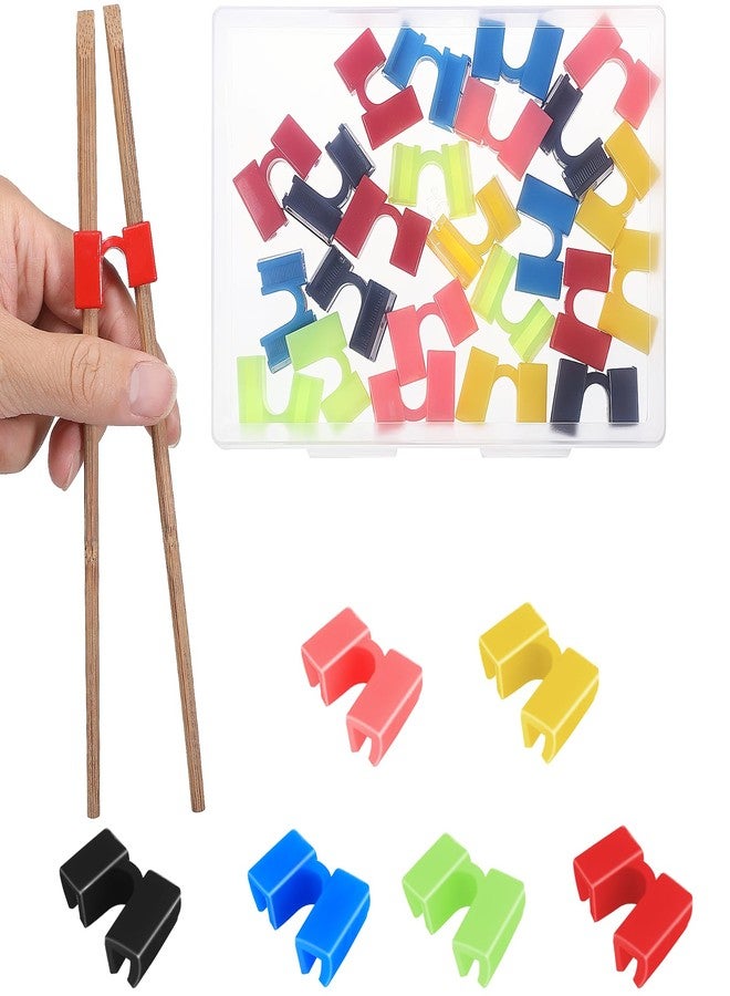 Wanmu 12 Pcs Reusable Chopsticks Helpers, Training Chopstick Hinges Connector Practice Chinese Chopstick Helper Plastic Training Chopsticks Trainer for Adults, Beginner, Trainers - Image 1