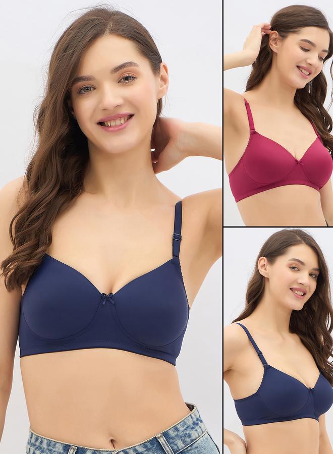 Clovia Set of 2 - Padded Non-Wired Full Coverage T-Shirt Bra - Image 1