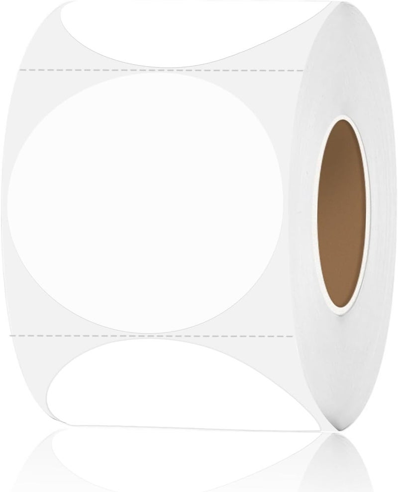 STARLIBOO White Dot Stickers, 2 inch Circle Garage Sale Stickers, 350Pcs Round Price Labels Sticker, Writable Not Blurry for Yard Sale, DO NOT Support Thermal Printing - Image 1