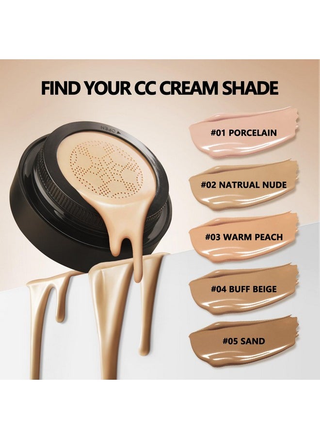 Anglicolor Anglicolor Mushroom Head Air Cushion CC Cream Strong Concealer 2PC,Face Makeup Cushion Foundation Long Lasting,Moisturizing BB Cream Makeup Base Primer Even Skin Tone for All Skin Types (2PC 04, 200g)  - Image 4