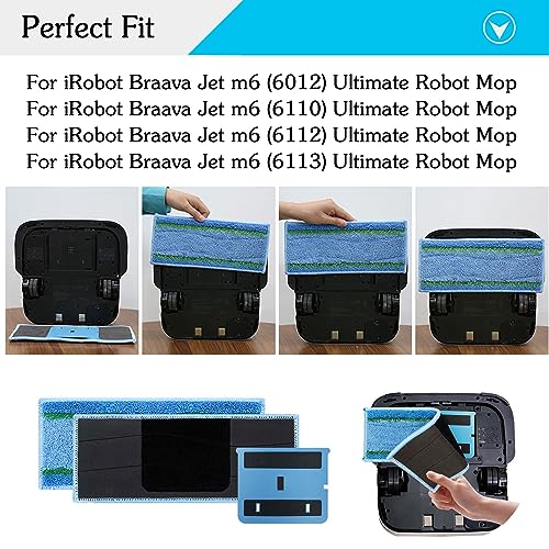 Extolife 8 Pack Upgraded M6 Wet Mopping Pads for iRobot Braava Jet M6 Series (6110) (6012) (6112) (6113) Ultimate Robot Mops, New Sticky Design, Detachable, Washable and Reusable M6 Pads Accessories Parts - Image 4