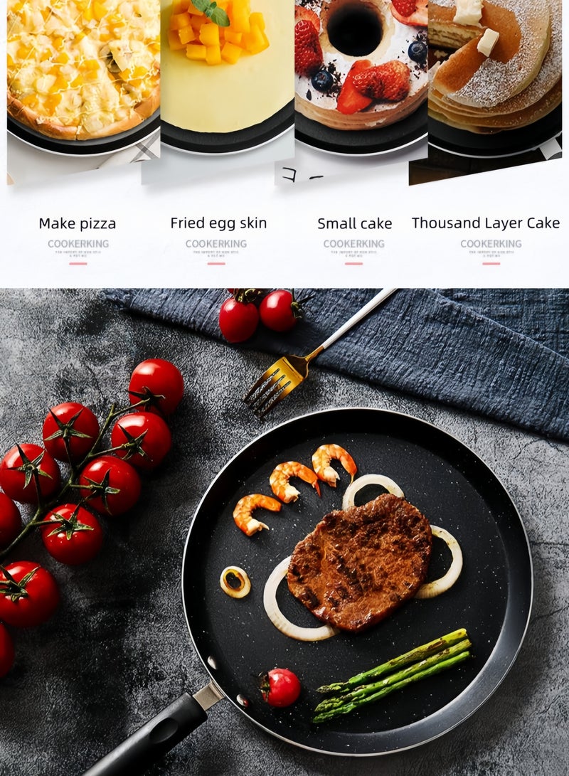 nihao 10 Inch Pan Non-stick Omelette Pan, Steak Pan, Baking Aluminum Frying Pan, Black - Image 3
