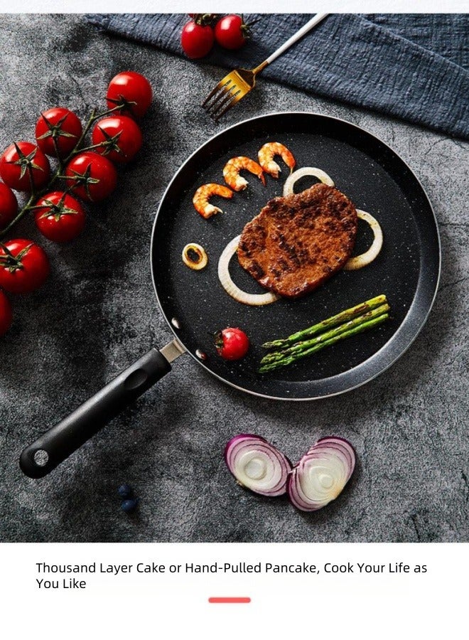 nihao 10 Inch Pan Non-stick Omelette Pan, Steak Pan, Baking Aluminum Frying Pan, Black - Image 4