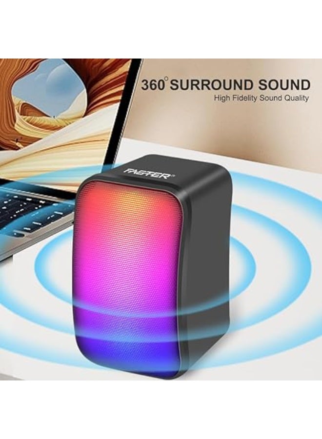 Faster FS-71 Computer Speakers USB Gaming Speakers with Colorful LED Light- Stereo Mini - Image 2