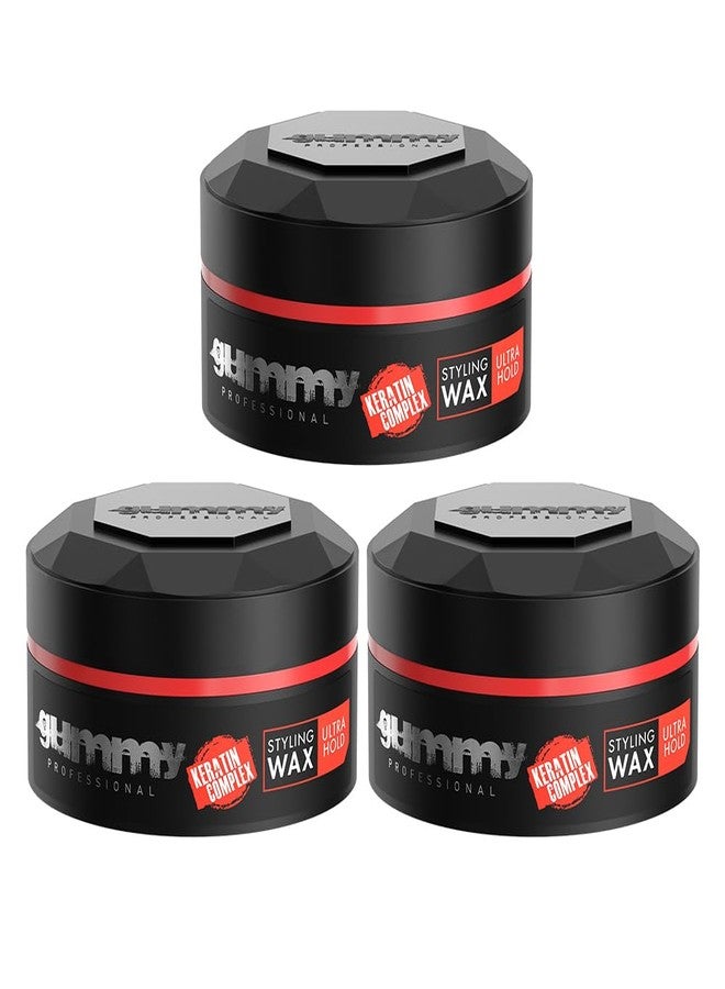 Gummy Ultra Hold Hair Styling Wax 5.07 fl.oz - Keratin Complex, 150 ml (Pack of 3) - Image 1