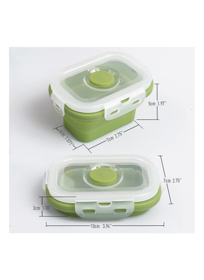 Generic - Collapsible Silicone Food Storage Containers, 4PCS Portion Control with Airtight Snap-On Lids, Space-Saving, Microwave/Fridge/Dishwasher Safe, Clip-On Design. - Image 1