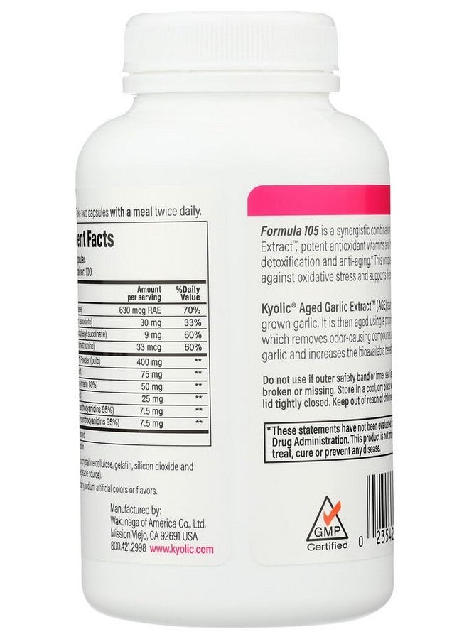 Kyolic Garlic Formula 105 Detox & Anti-Aging (200 Capsules) - Image 3