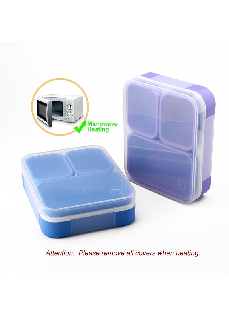 TAPIT - 1000ml Lunch Box for Kids, Student BPA-free Plastic Bento Box for School, Leakproof Food Container with Lids for Babies, Boys and Girls (Blue) - Image 1