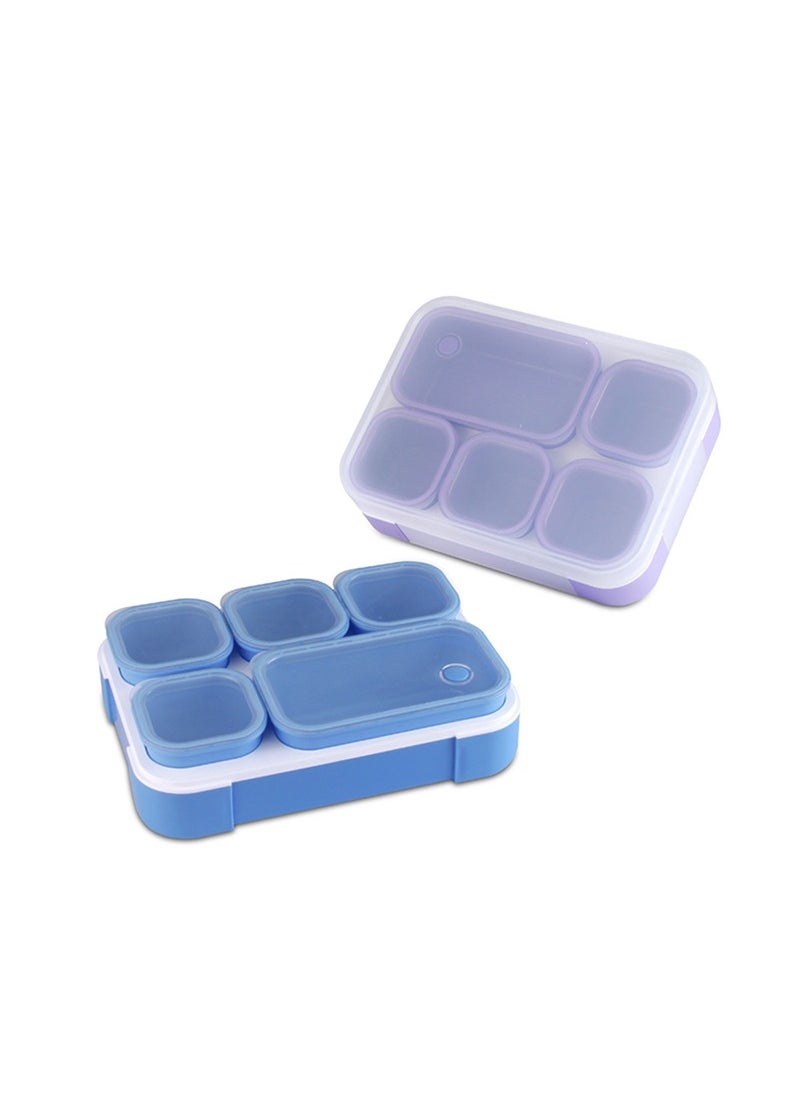 TAPIT - 1000ml Lunch Box for Kids, Student BPA-free Plastic Bento Box for School, Leakproof Food Container with Lids for Babies, Boys and Girls (Blue) - Image 1