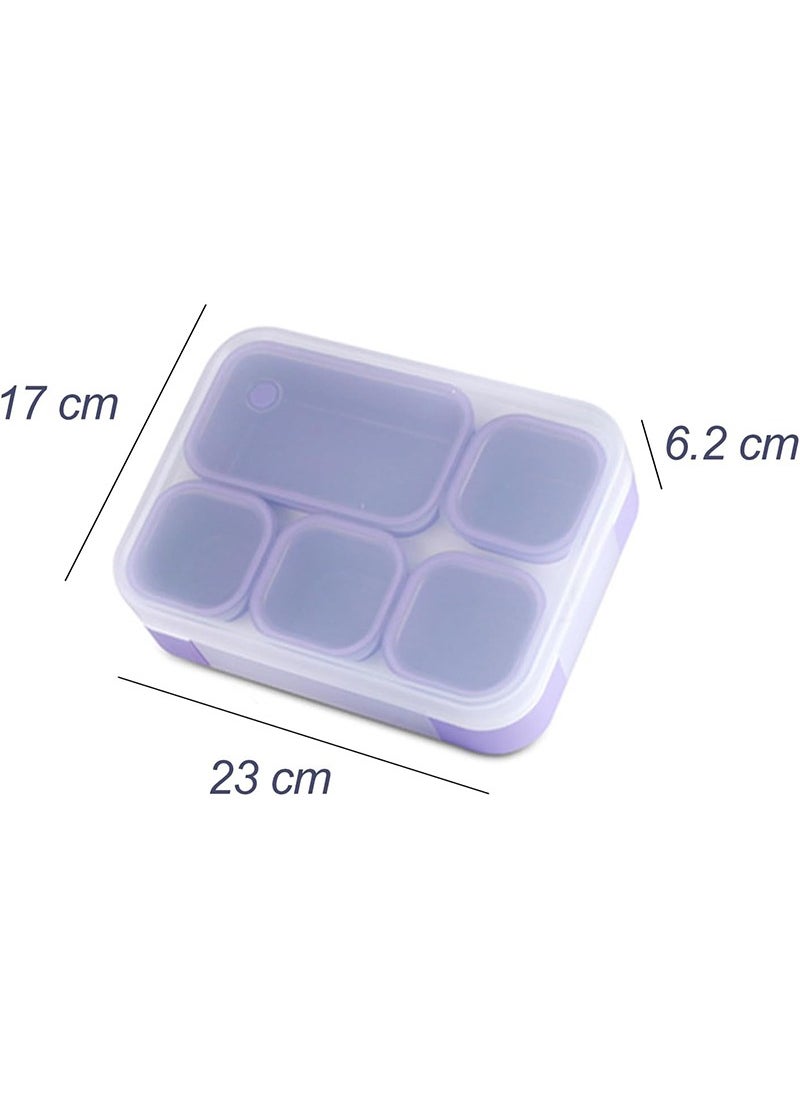 TAPIT - 1000ml Lunch Box for Kids, Student BPA-free Plastic Bento Box for School, Leakproof Food Container with Lids for Babies, Boys and Girls (Blue) - Image 1
